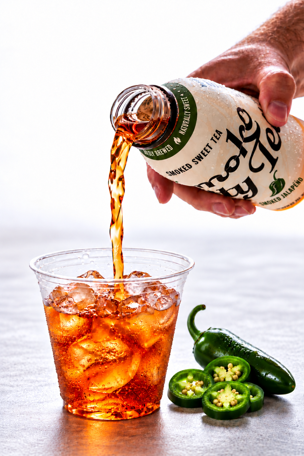Pouring Smoked Jalapeño tea