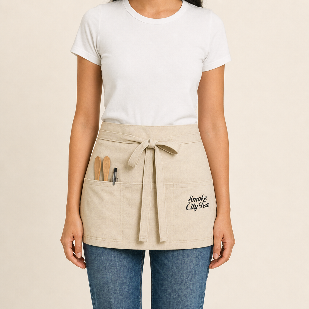 Smoke City Tea recycled cotton bistro apron