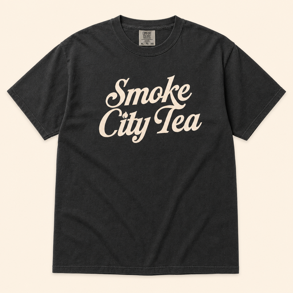 Smoke City Tea charcoal logo tee