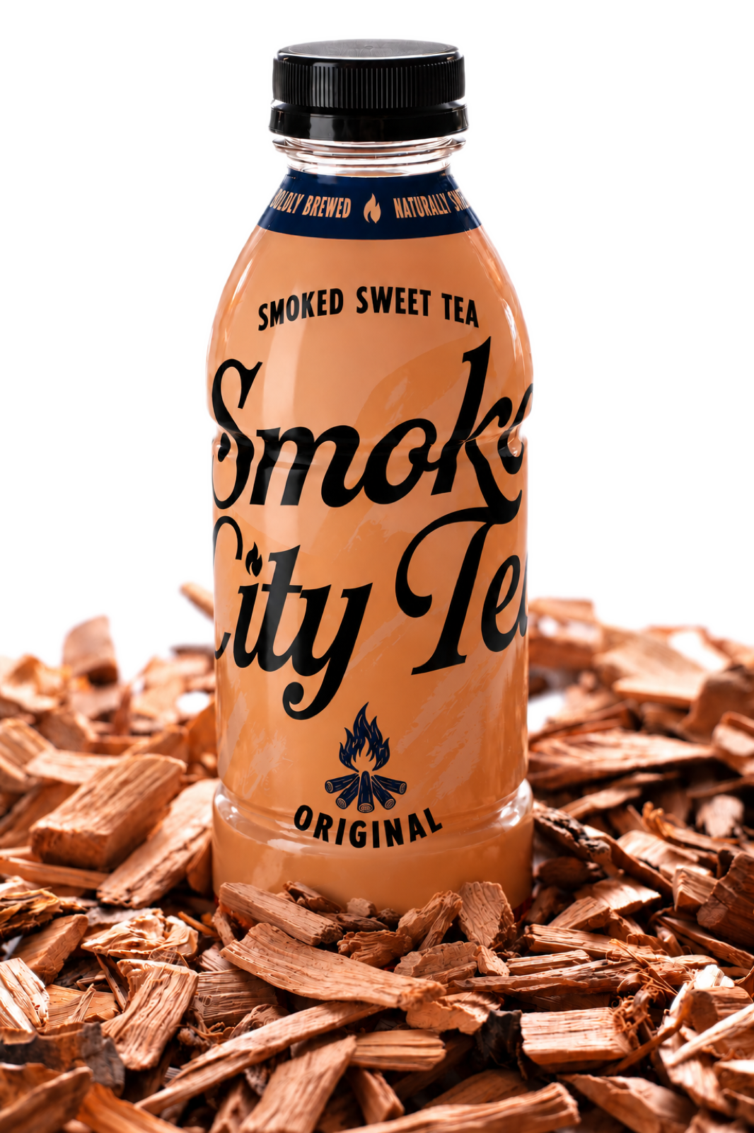 Smoke City Tea Original bottle in applewood chips